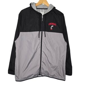 Pro Edge Mens Cincinnati Bearcats Full Zip Colorblock Windbreaker Jacket Medium
